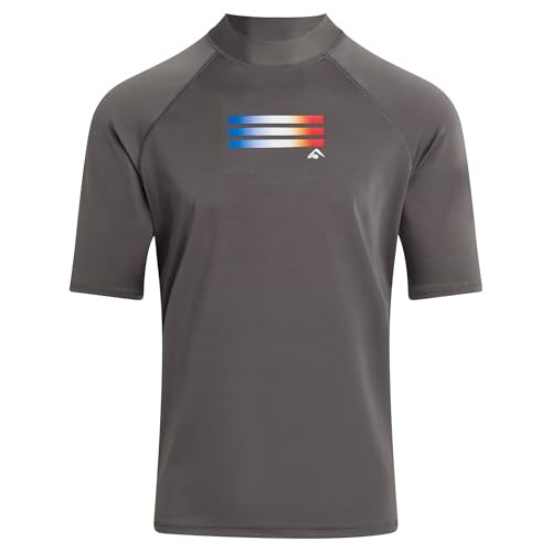 KANU SURF LINEAR/CHARCOAL MEN MERCURY UPF 50+ SUN PROTECTIVE RASHGUARD XL New