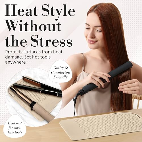 MILAYA BEAUTY LARGE HEAT RESISTANT MAT CURLING IRON HOLDER & FLAT IRON HOLDER