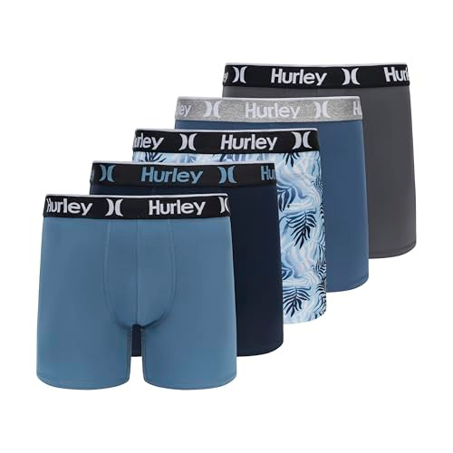 HURLEY MENS 5 PACK STRETCH BOXER BRIEFS XL - LANIAKEA COMBO New