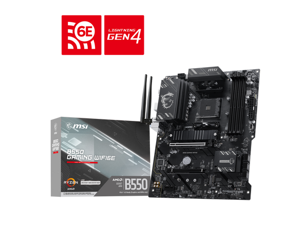 MSI B550 GAMING WIFI6E AM4 AMD B550 SATA 6GB/S 1G LAN DDR4 M.2 Wi-Fi 6E ATX