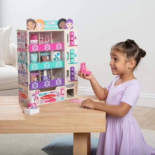 MELISSA & DOUG SORT STOCK SELECT BEAUTY KIOSK VENDING MACHINE PLAY SET