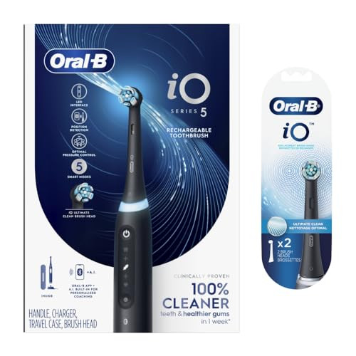 ORAL-B IO SERIES 5 LUXE BUNDLE, (1) IO5 ELECTRIC TOOTHBRUSH WITH (3) - BLACK New