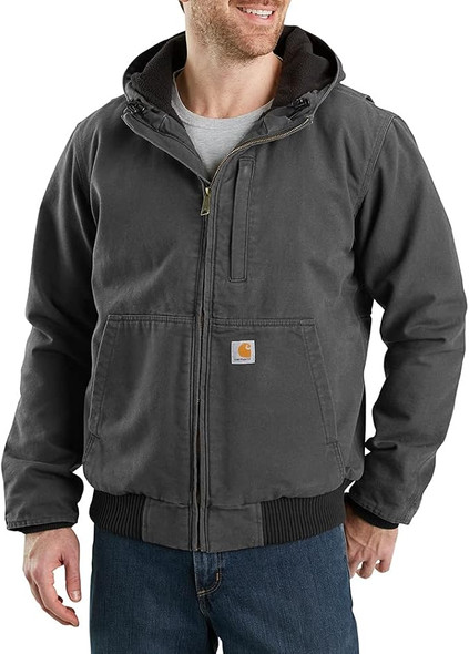 CARHARTT FULL SWING LOOSE FIT WASHED DUCK FLEECE-LINED SIZE: MEN 2XL - GRAVEL