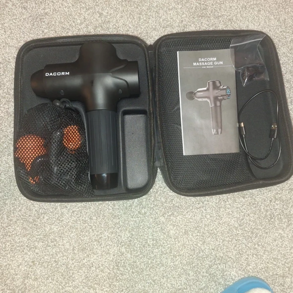 DACORM MASSAGE GUN, MUSCLE MASSAGE GUN DEEP TISSUE, 12 MASSAGE HEADS - BLACK