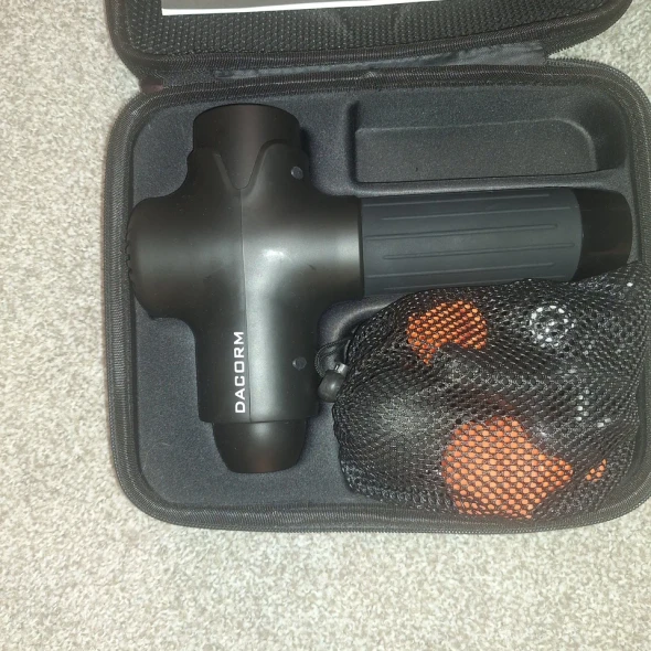 DACORM MASSAGE GUN, MUSCLE MASSAGE GUN DEEP TISSUE, 12 MASSAGE HEADS - BLACK