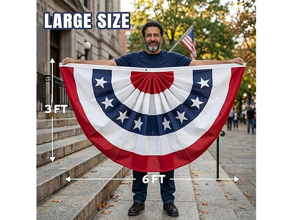CONEATNESS 3 X 6 FT USA BUNTING FLAGS, 4 PACK - RED/BLUE New