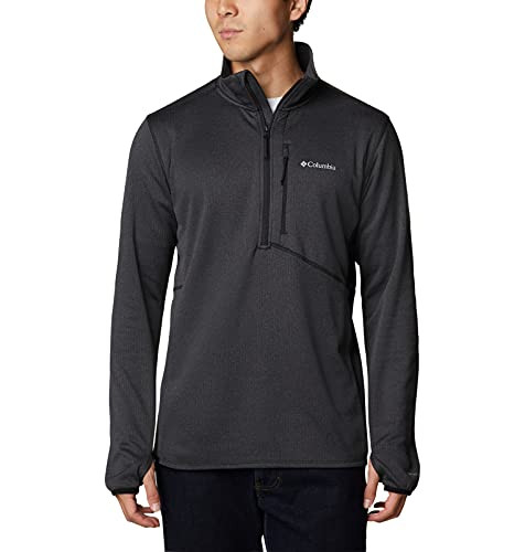COLUMBIA BIG & TALL PARK VIEW FLEECE 1/2 ZIP SIZE MEN M - BLACK HEATHER New