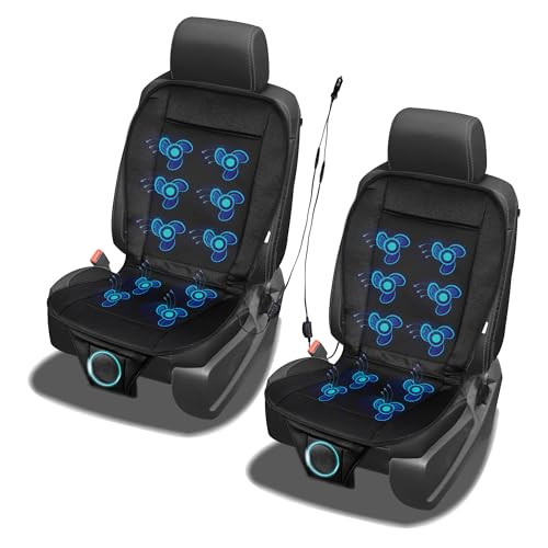 ZONE TECH COOLING CAR SEAT COVER, 12V CAR SEAT COOLING PAD SE0099 - BLACK