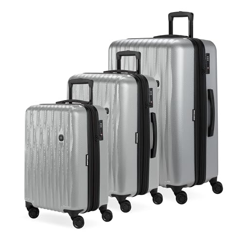 SWISS GEAR SWISSGEAR 7272 ENERGIE HARDSIDE EXPAND LUGGAGE SPINNER 3PC - SILVER New