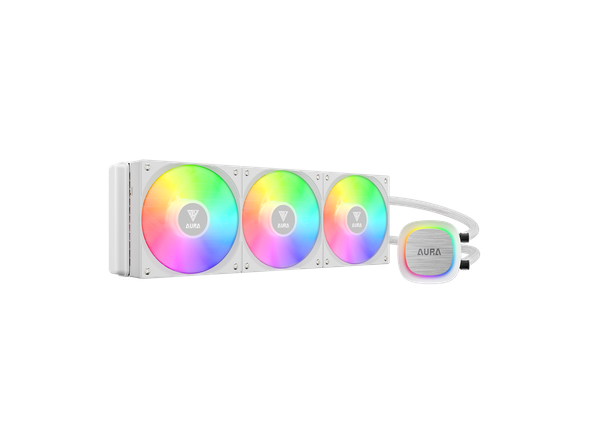 GAMDIAS Aura GLV2 360mm AIO Liquid CPU Cooler, Rotatable Performance 10-Pole