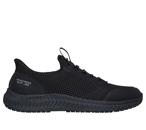 200404 SKECHERS MEN'S RUSSOM GRILAX SR ATHLETIC BLACK SIZE 7.5 New