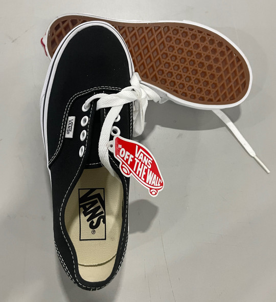 VANS - AUTHENTIC UNISEX SHOES - SIZE: MEN 4.5 WOMEN 6.0 - BLACK /WHITE New