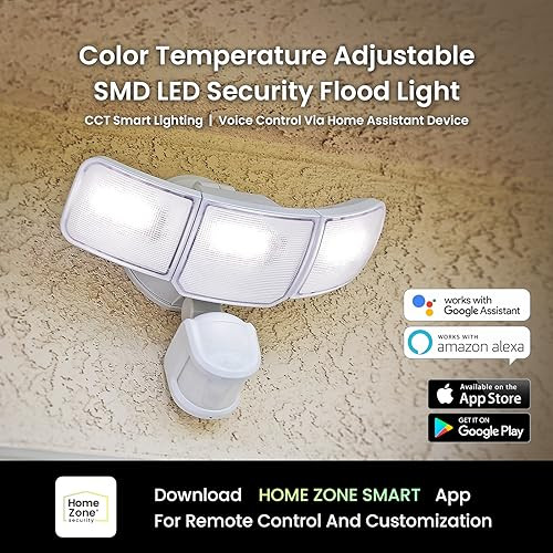 HOME ZONE SECURITY HOME ZONE LIVING 3500 LUMENS 5000K FLOOD LIGHTS - WHITE