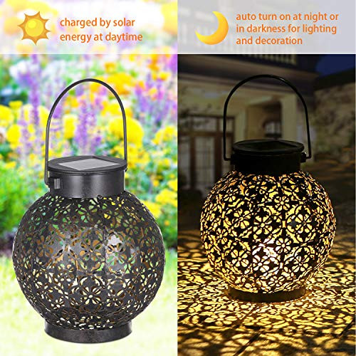 TOMSHINE 2 PACK SOLAR LANTERN GARDEN LANTERN BLACK - M1597-2P-BLACK