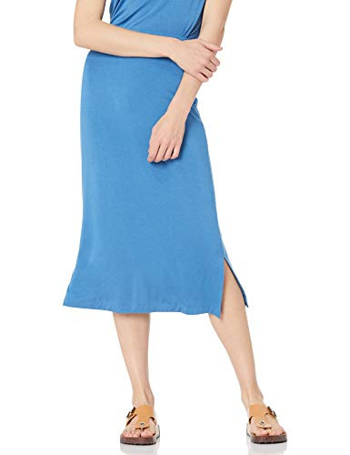 AMAZON ESSENTIALS WOMEN'S PULL-ON KNIT MIDI SKIRT ELASTIC WAIST, XS, BLUE