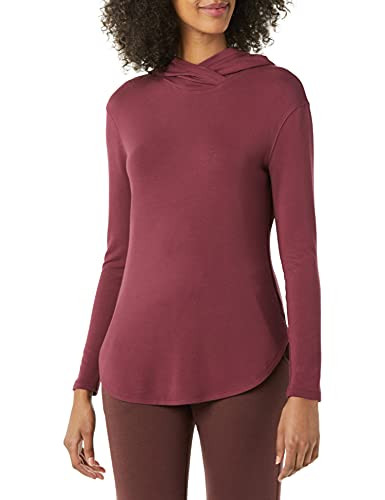 AMAZON ESSENTIALS WOMEN LONG-SLEEVE SUPERSOFT TERRY HOODIE M DARK BURGANDY