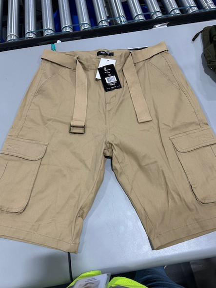 BLUE ICE NEW YORK CARGO SHORTS - SIZE: MEN 34 - KHAKI