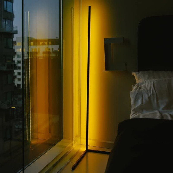 Overstock 55" RGB Metal Corner Lamp Minimalist LED Floor Lamp 1 Lamp FLRL0920-BK