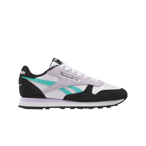 100209565 Reebok Women's Classic Leather Sneaker WHITE/AQUA/BLACK SIZE 8