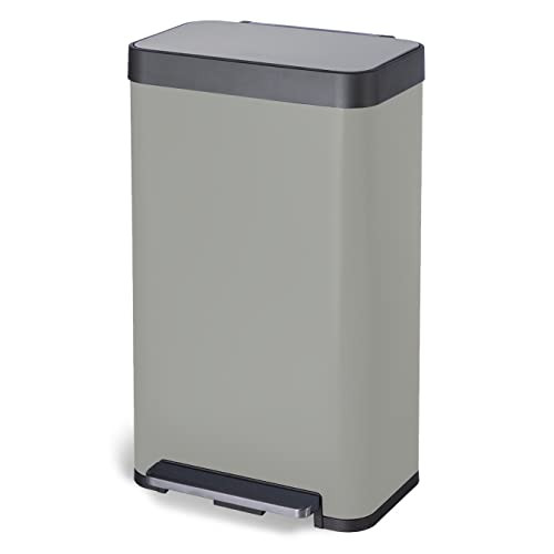 Home Zone Living 18.5 Gallon Trash Can, Stainless Steel, Virtuoso Series - Gray