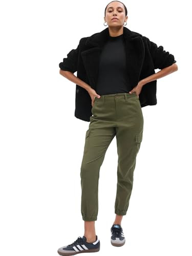 739049 GAP Women's Girlfriend Cargo Jogger Army Jacket Green 14P New