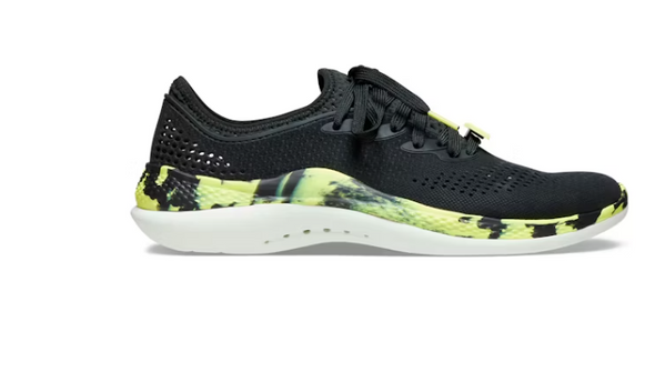 CROCS LITERIDE 360 MARBLED PACER - SIZE: MEN 12 (AU/UK M11)  - BLACK CITRUS New