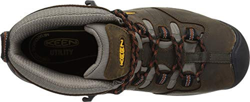 KEEN UTILITY MEN'S DETROIT XT SAFETY BOOTS BLACK OLIVE/LEATHER BROWN SIZE 12