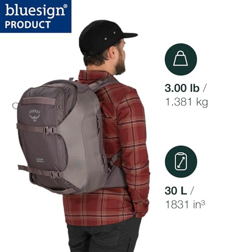 OSPREY SOJOURN PORTER 30L TRAVEL BACKPACK - DURABLE PACK FOR TRAVEL - BLACK