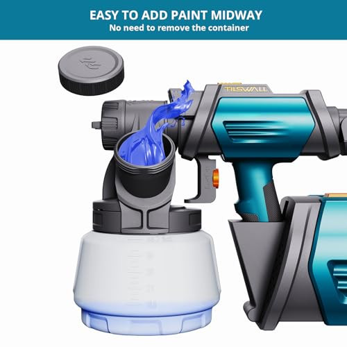 Tilswall Paint Sprayer Shark 800 HVLP Spray Paint Gun, 800W Electric Sprayer