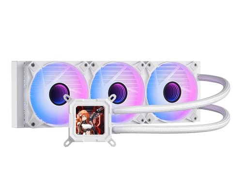 DARKFLASH DV360S ALL-IN-ONE LIQUID CPU COOLER 3.2” LCD SCREEN RESOLUTION WHITE