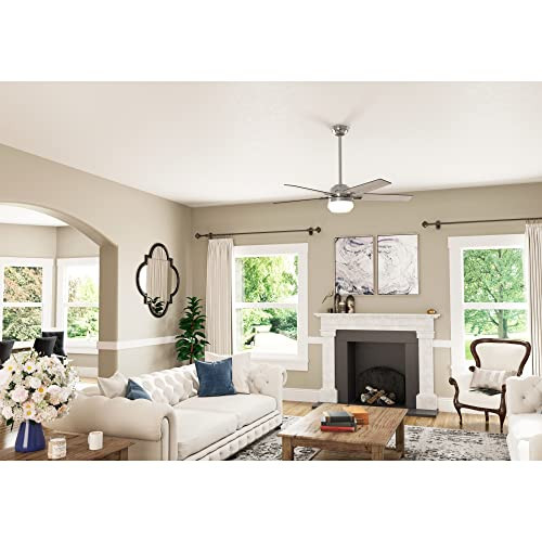 HUNTER 52" APEX II CEILING FAN, LED LIGHT KIT, HANDHELD REMOTE - BRUSHED NICKEL