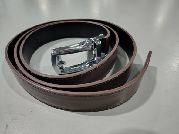 GENERIC MEN'S LEATHER RATCHET COMFORT CLICK BELT DRESS - SIZE: MEN 28-50 - BROWN