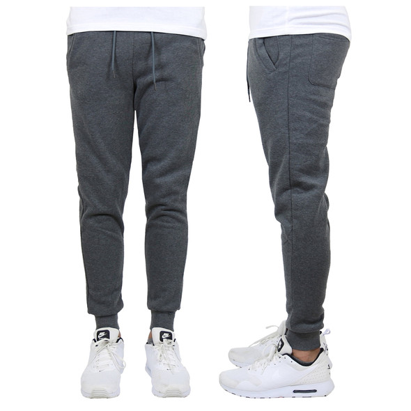 BASTION TRAIL MEN'S FLEECE DRAWSTRING JOGGER PANTS - SIZE: MEN 2XL - CHARCOAL New