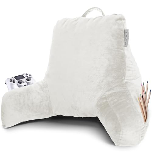 CLARA CLARK READING PILLOW SHREDDED MEMORY FOAM SITTING BED COUCH - WHITE New