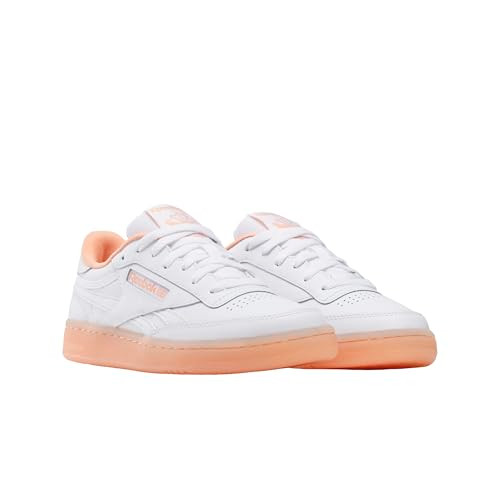 100209067 Reebok Women's Club C Revenge Sneaker, White/White/Sunkissed, Size 8 New