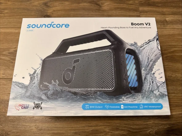 SOUNDCORE BOOM V2 BY ANKER OUTDOOR SPEAKER 80W SUBWOOFER BASSUP 2.0 24H - BLACK