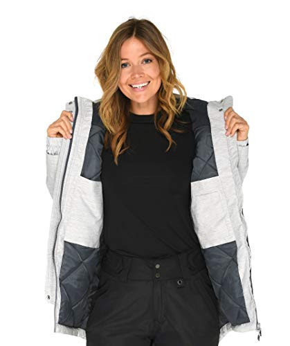 82882 ARCTIX WOMEN'S CAMO GONDOLA INSULATED JACKET SIZE S 4-6 PEARL GRAY MELANGE New