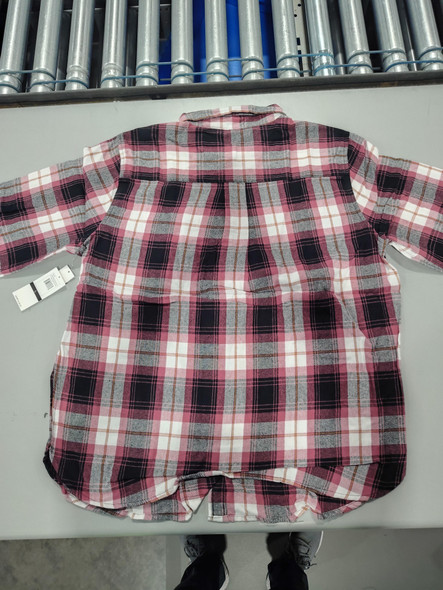 DASH BUTTON UP SHIRT SIZE: MEN L - BURGUNDY BLACK New