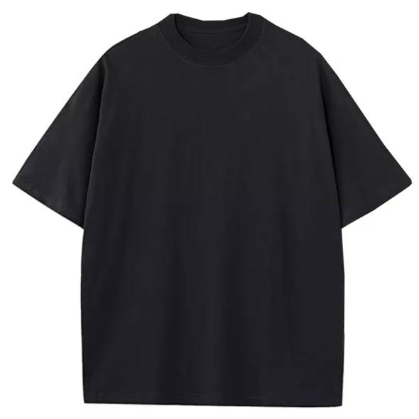 BLU ROCK MEN'S OVERSIZED COTTON CREW NECK SHORT SLEEVE TEE - 2XL - BLACK New