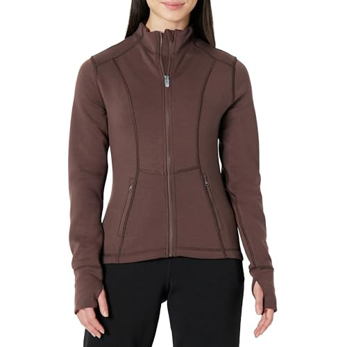 AMAZON ESSENTIALS WOMEN'S ACTIVE SWEAT SLIM-FIT ZIP-RICH HAZEL-SIZE LARGE New