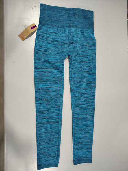 SHOSHO WOMEN'S LEGGINGS HIGH WAISTED CROP ACTIVEWEAR - SIZE: S/M - BLUE HEATHER