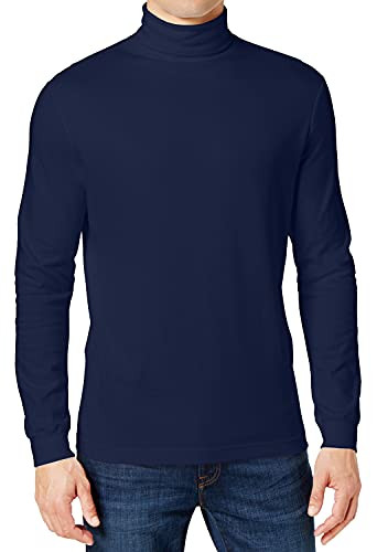 GALAXY BY HARVIC MEN'S LONG SLEEVE TURTLE NECK TEE - SIZE: MEN XL - NAVY