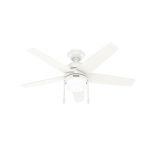 HUNTER BARDOT CEILING FAN MODERN 5 BLADES 44 INCH FRESH WHITE - WHITE