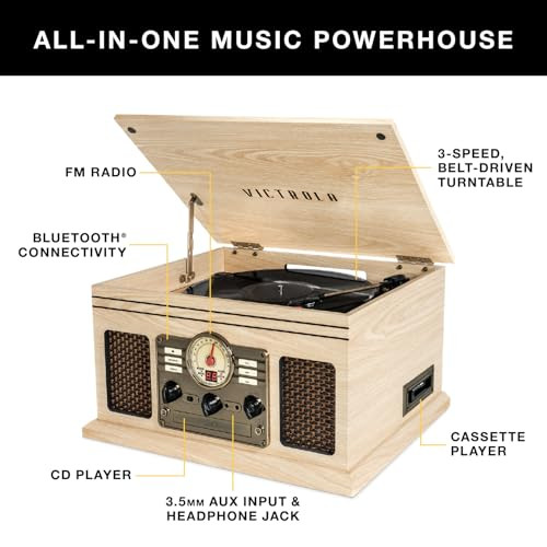 Victrola Quincy - 6-in-1 Bluetooth Record Player - Mahogany