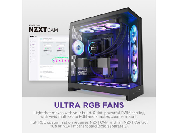NZXT F120U Black 120mm Ultra Multi-Zone Addressable RGB Fan