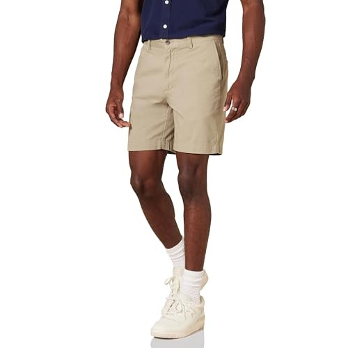 AMAZON ESSENTIALS MEN'S SLIM-FIT 7" CHINO SHORTS SIZE: MEN 29 KHAKI