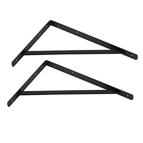 AMAZON BASICS SHELF BRACKETS L20" X H13" 10 PACK METAL BRACKETS AB5501 - BLACK