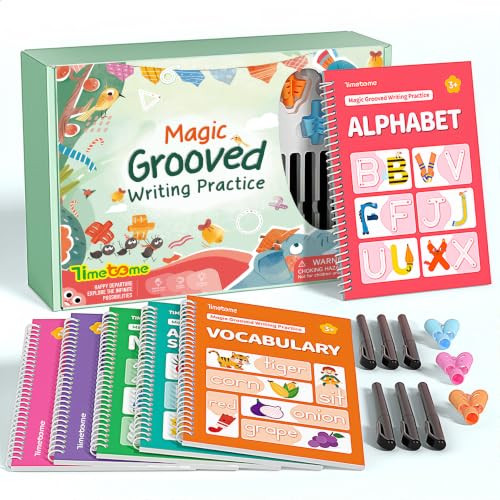 Timetome Magic Grooved Writing Practice Books Reusable 3D Groove Handwriting New