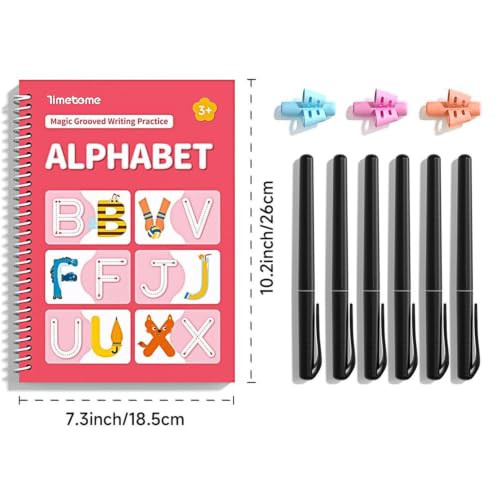 Timetome Magic Grooved Writing Practice Books Reusable 3D Groove Handwriting New