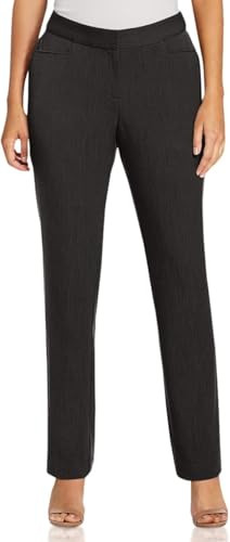 RSBS6339 RAFAELLA WOMEN'S CURVY FIT GABARDINE SLIM LEG PANT, SIZE 16, GRAPHITE